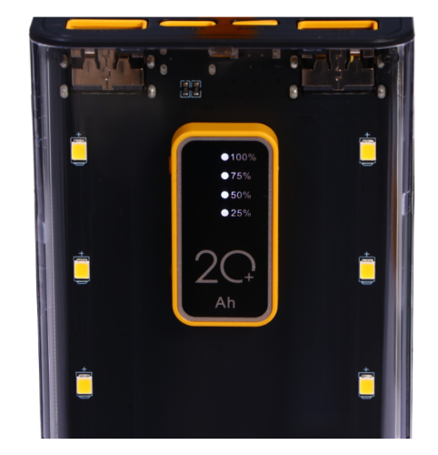 Аккумулятор мобильный (power bank) CRR-33, 20000 мАч, 2USB, Type-C, 2 А, дисплей, чёрный фото 4