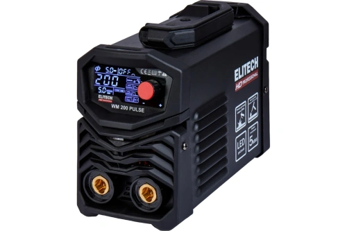 Инвертор сварочный ELITECH WM 200 PUL (110-275В., 6,2кВт, 10-200А, О1,6-6мм., 3,5кг., LCD-дисп. ММА) Инвертор сварочный ELITECH WM 200 PUL (110-275В., 6,2кВт, 10-200А, О1,6-6мм., 3,5кг., LCD-дисп. ММА)