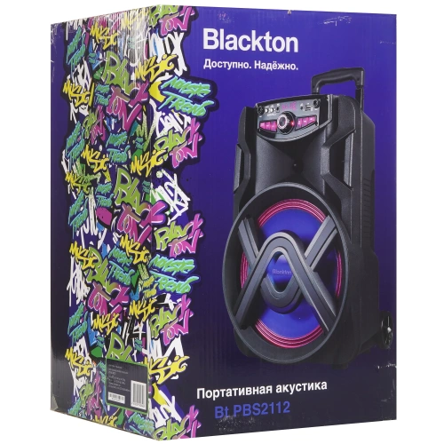 Колонка портативная BLACKTON PBS2112 40Вт,2000мАч, FM, AUX, USB, Bluetooth 5.0 Черный фото 2