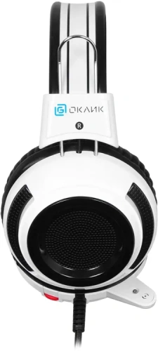 Наушники игровые Oklick HS-G300 ARMAGEDDON 2.3м с микрофоном, мониторы оголовье, бело-черный фото 7