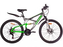Велосипед 26" Black Aqua Mount 1681 D matt 21ск серый/зеленый (триггер)