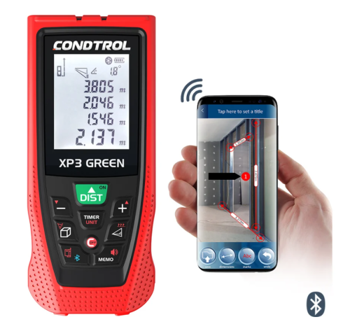 Дальномер лазерный CONDTROL XP3 Green 120м, точность 1,5мм фото 2