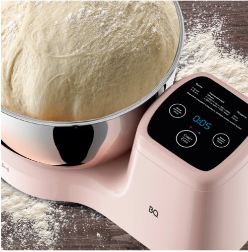 Миксер BQ MX521 тестомес (600Вт, чаша 5л, 1 насад.), светло-розовый фото 4