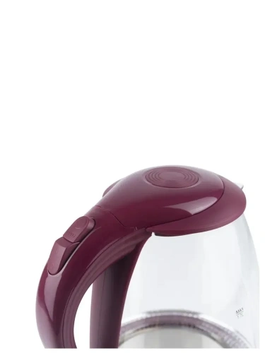 Чайник WILLMARK WEK-1708G 1,7л 2200Вт стекло, бордовый фото 6