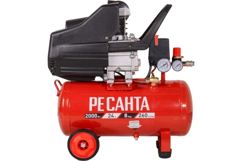 Компрессор 24/260М Ресанта КП(24/260л/мин, 2,0кВт, 230В, 8 бар, прямая передача) фото 9