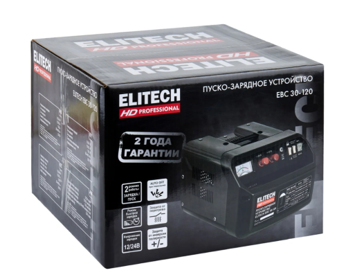 Устройство пуско-зарядное ELITECH EBC 30/120 (12/24В, 0.8/3.6кВт,12/20А,ак20-400Ач, пуск120А,13,5кг) фото 8
