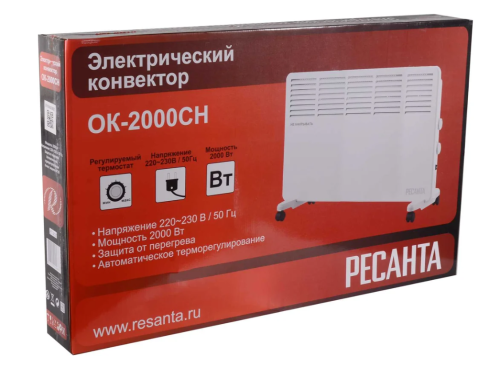 Конвектор РЕСАНТА ОК-2000СН 2кВт термостат, мех панель упр фото 7