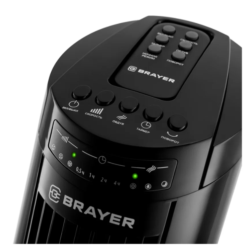 Вентилятор BRAYER BR-4958BK колонный 50Вт, 3ск, 74см, вращ. 70° ДУ фото 2 Вентилятор BRAYER BR-4958BK колонный 50Вт, 3ск, 74см, вращ. 70° ДУ фото 2