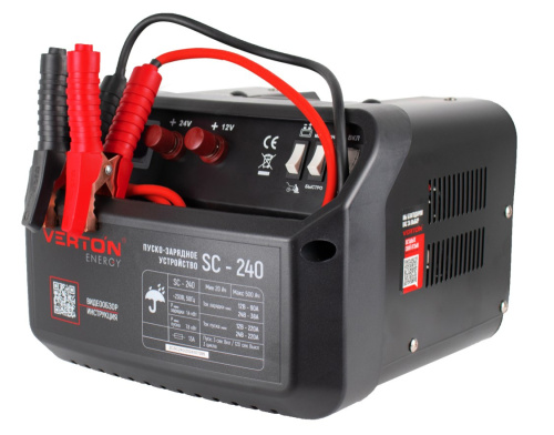 Устройство пуско-зарядное VERTON Energy SC-240 (12/24В, 20-500Ач,мах заряд 60/220А. 68кВт 3реж) фото 2