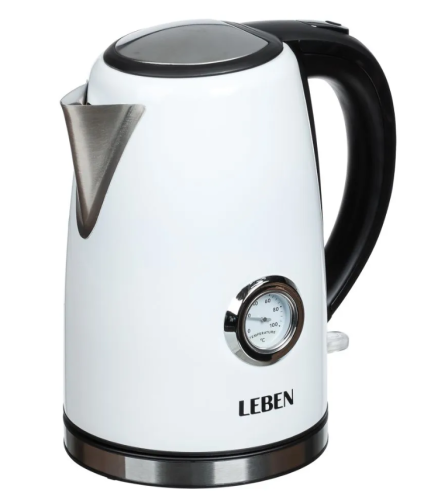 Чайник LEBEN 1,7л 2200Вт металл с термометром
