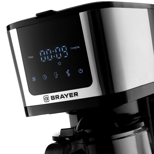 Кофеварка BRAYER BR-1125 (900Вт, 1,25л, LED, термостакан, противокап сист.) фото 3
