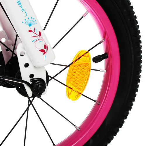 Велосипед 18" Slider добав. колеса детский роз/белый фото 6