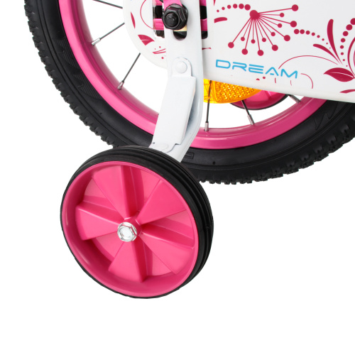 Велосипед 18" Slider добав. колеса детский роз/белый фото 5