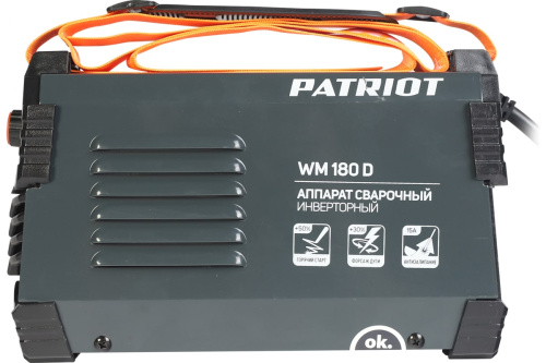 Инвертор сварочный Patriot WM180D MMA (7,8кВт, 20-180 А, d электрода 1,6-4мм) фото 4