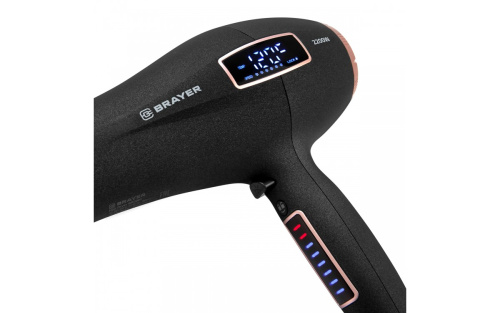 Фен BRAYER BR-3001 2200Вт 6скор.8 реж.LED, насадка-диффузор/концентратор/торнадо,диспл. шнур 1,8м фото 2
