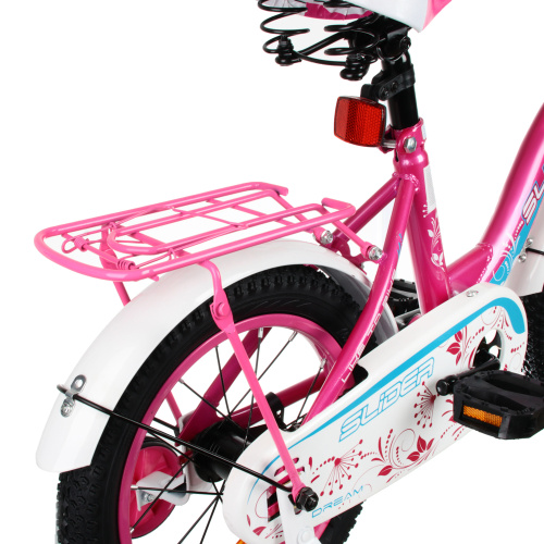 Велосипед 18" Slider добав. колеса детский роз/белый фото 8