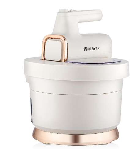 Миксер BRAYER BR-1310 (500Вт,6скор.турбо,4 насад, вращ. чаша 3,5л)