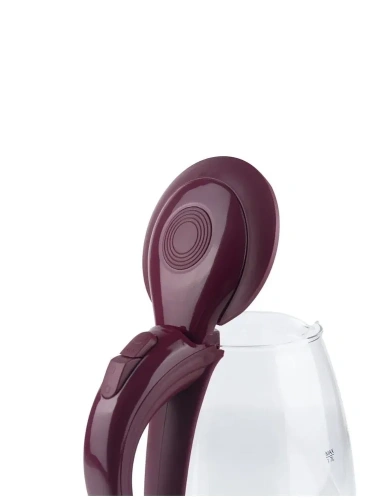 Чайник WILLMARK WEK-1708G 1,7л 2200Вт стекло, бордовый фото 5