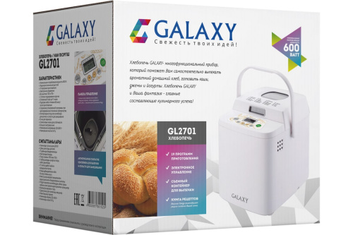 Хлебопечь GALAXY GL-2701 600Вт,19 прогр.таймер, тестомес фото 3