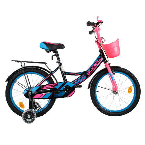 Велосипед 18" Slider Race добав. колеса,корзина, детский красн/синий фото 2