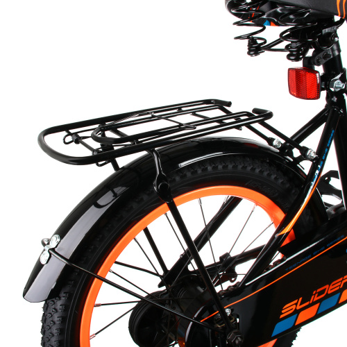 Велосипед 16" Slider добав. колеса детский черн/оранж. неон фото 10