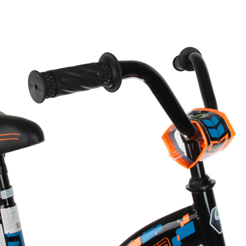 Велосипед 16" Slider добав. колеса детский черн/оранж. неон фото 3