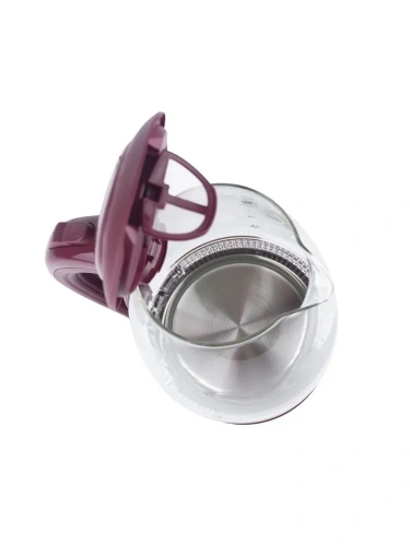 Чайник WILLMARK WEK-1708G 1,7л 2200Вт стекло, бордовый фото 7